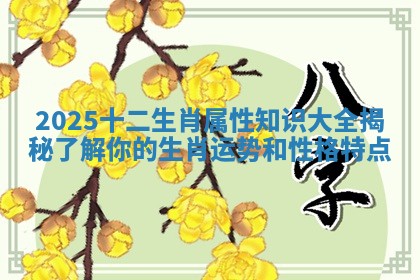 2025十二生肖属性知识大全揭秘了解你的生肖运势和性格特点 2025十二生肖属性知识大全揭秘了解你的生肖运势和性格特点