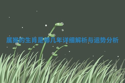 属猴的生肖是哪几年详细解析与运势分析
