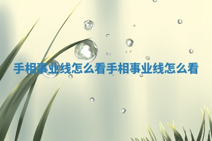 手相事业线怎么看_手相事业线怎么看