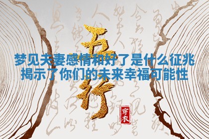 梦见夫妻感情和好了是什么征兆揭示了你们的未来幸福可能性