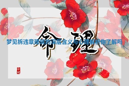 梦见拆违章建筑的深层含义与心理解析你了解吗