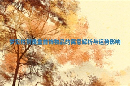 梦见捡到贵重首饰物品的寓意解析与运势影响