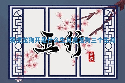 猜虎龙狗开是什么生肖 虎龙狗三个生肖