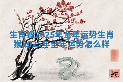 生肖猴2025年全年运势_生肖猴2025年全年运势怎么样